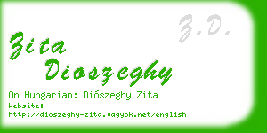 zita dioszeghy business card